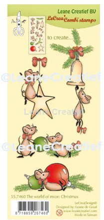 Leane Creatief- Clear Stamp- The World of Mice Christmas 55.7460