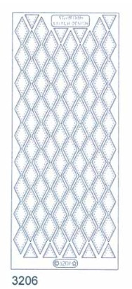 Starform Stitch by Design Stickers - Diamond Border Tran Glitter Silver