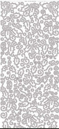 Starform Deco Stickers -Swirls and Holly 8515 Silver Peel Stickers