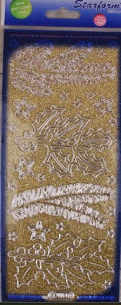 Starform Deco Stickers - Pine/Holly Branches 7084 GGS Peel Stickers OUTLINE