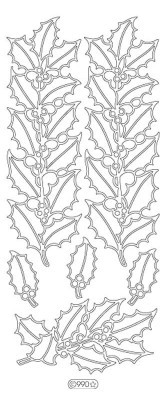 Starform Deco Stickers - Holly Leaves Stickers Peel 990 Silver