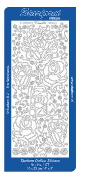 Starform Deco Stickers - Doodle Design Roses Sticker Gold