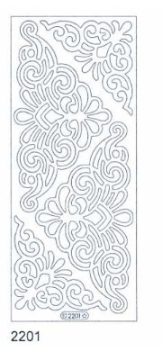 Starform Extra Large Deco Stickers - Corners Sticker Peel Outline 2201 Silver