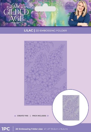 Crafter's Companion - Signature Collection by Sara Davies- The Gilded Age- Lilac 4" x 6" 2D Embossing Folder