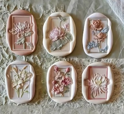 Sealing Wax Alloy Seal Stamps - Set of 6 Beautiful 3D Flowers
