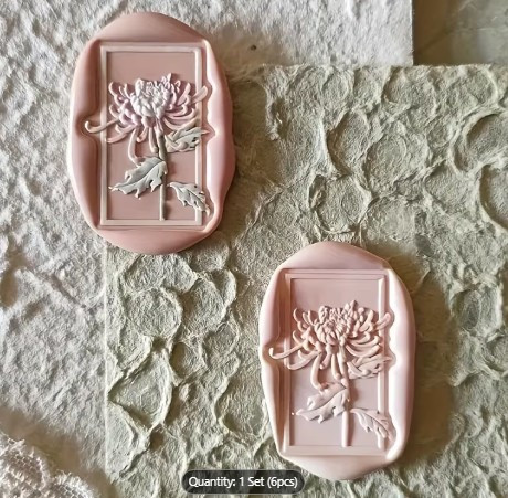 Sealing Wax Alloy Seal Stamps - Set of 6 Beautiful 3D Flowers