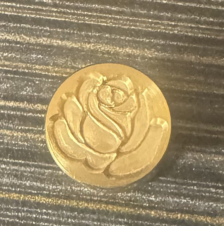 Sealing Wax Seal Stamp -5/8" Round Mini Brass Open Rose