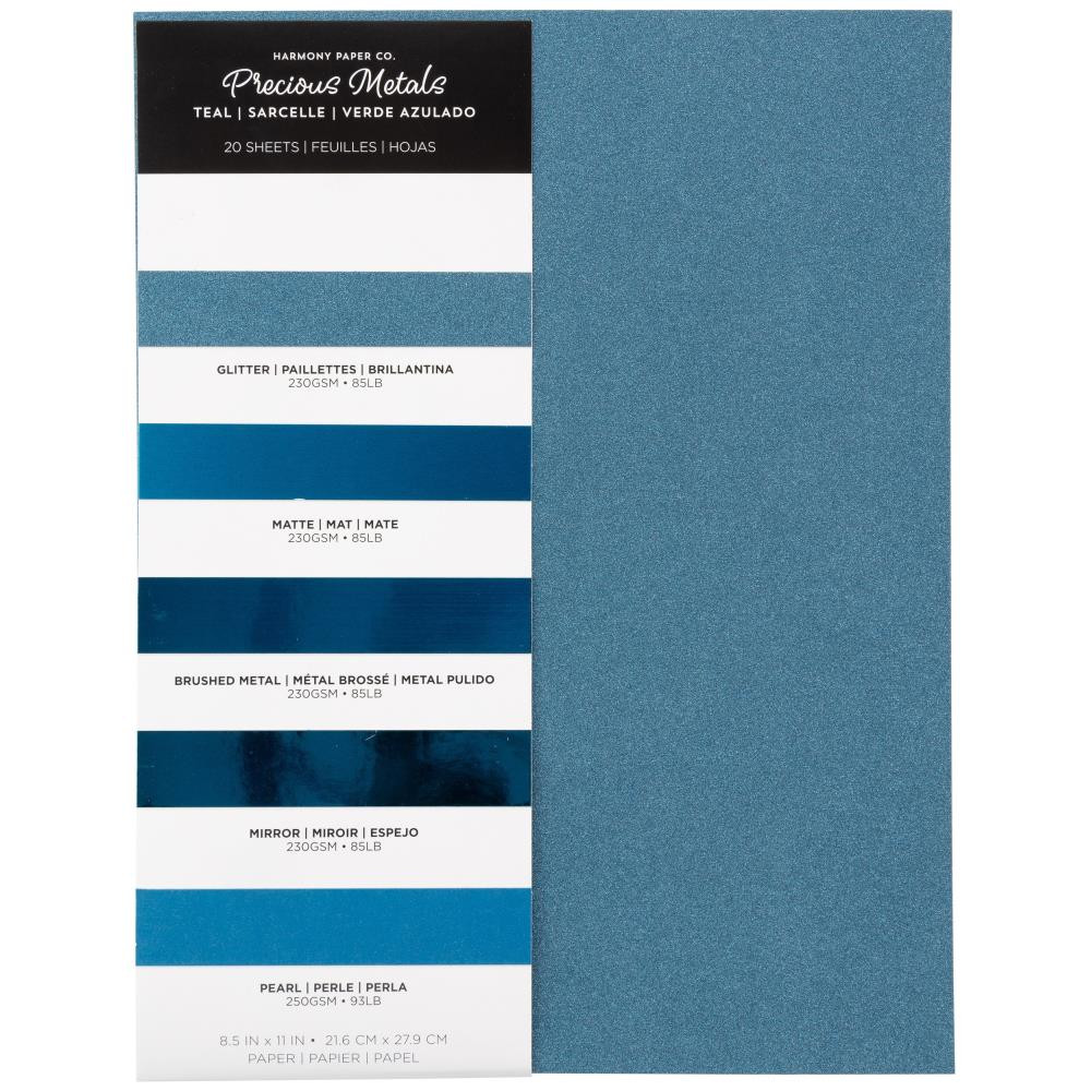 Harmony Paper Company Precious Metals 20 sheets- Teal