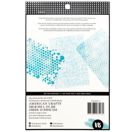 Vicki Boutin Mixed Media Art for Everyone Stencils - Set of 3 - 34030517