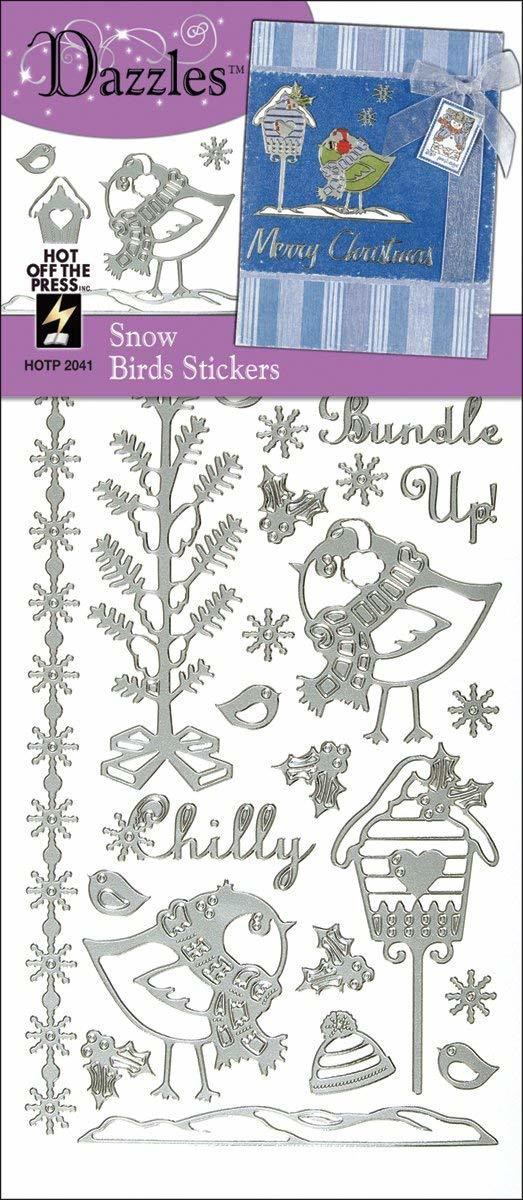 Hot Off The Press Dazzles Stickers: Snow Bird Silver