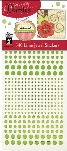Dazzles Lime Jewel Stickers HOTP2574