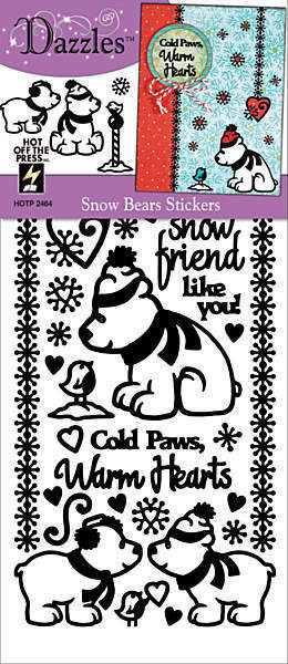 HOTP Dazzles 2464 Snow Bears Black Peel Style Stickers
