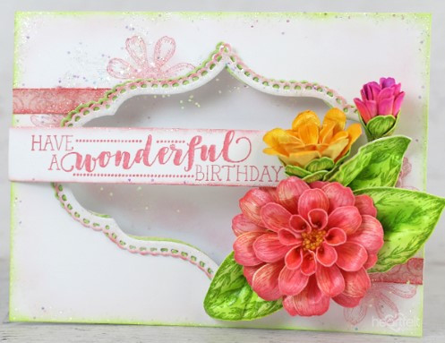 Heartfelt Creations Rubber Cling Stamp- Small Garden Zinnia