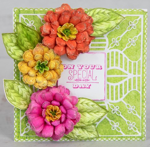 Heartfelt Creations Rubber Cling Stamp- Small Garden Zinnia