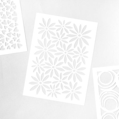 Vicki Boutin Mixed Media Art Stencils - Set of 3 FLOWERS