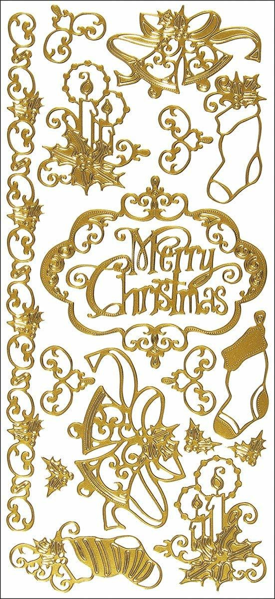 Hot Off The Press Dazzles Stickers -Merry Christmas-Gold