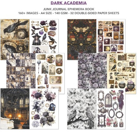 Ciao Bella- Junk Journal Ephemera Book A4- Dark Academia