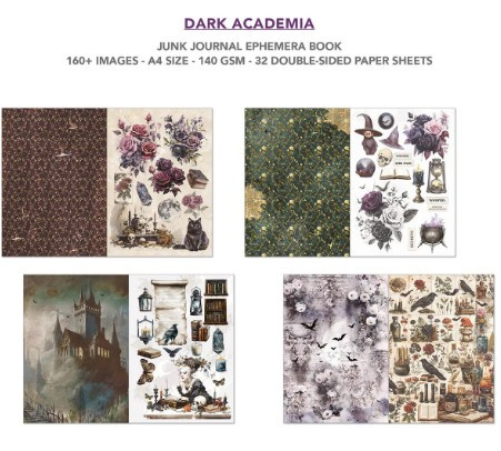 Ciao Bella- Junk Journal Ephemera Book A4- Dark Academia