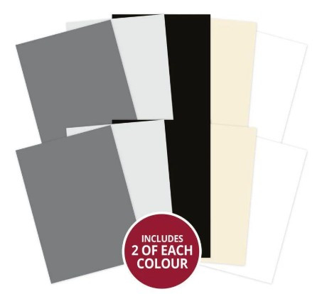 Hunkydory - Adorable Scorable A4 Cardstock x 10 sheets - Monochrome Shades