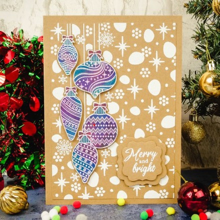 Hunkydory Crafts For the Love of Masks - Baubles & Snowflakes 6" x 8" Mask