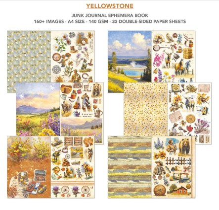 Yellowstone Junk Journal & Ephemera Book A4 32/Pkg
