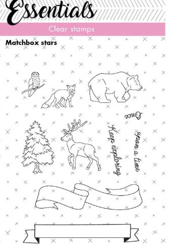 Studio Light Clear Stamp Matchbox Stars Essentials 74x100x4mm 1 PC nr.143