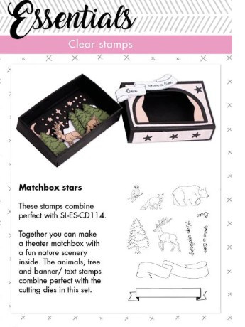 Studio Light Clear Stamp Matchbox Stars Essentials 74x100x4mm 1 PC nr.143