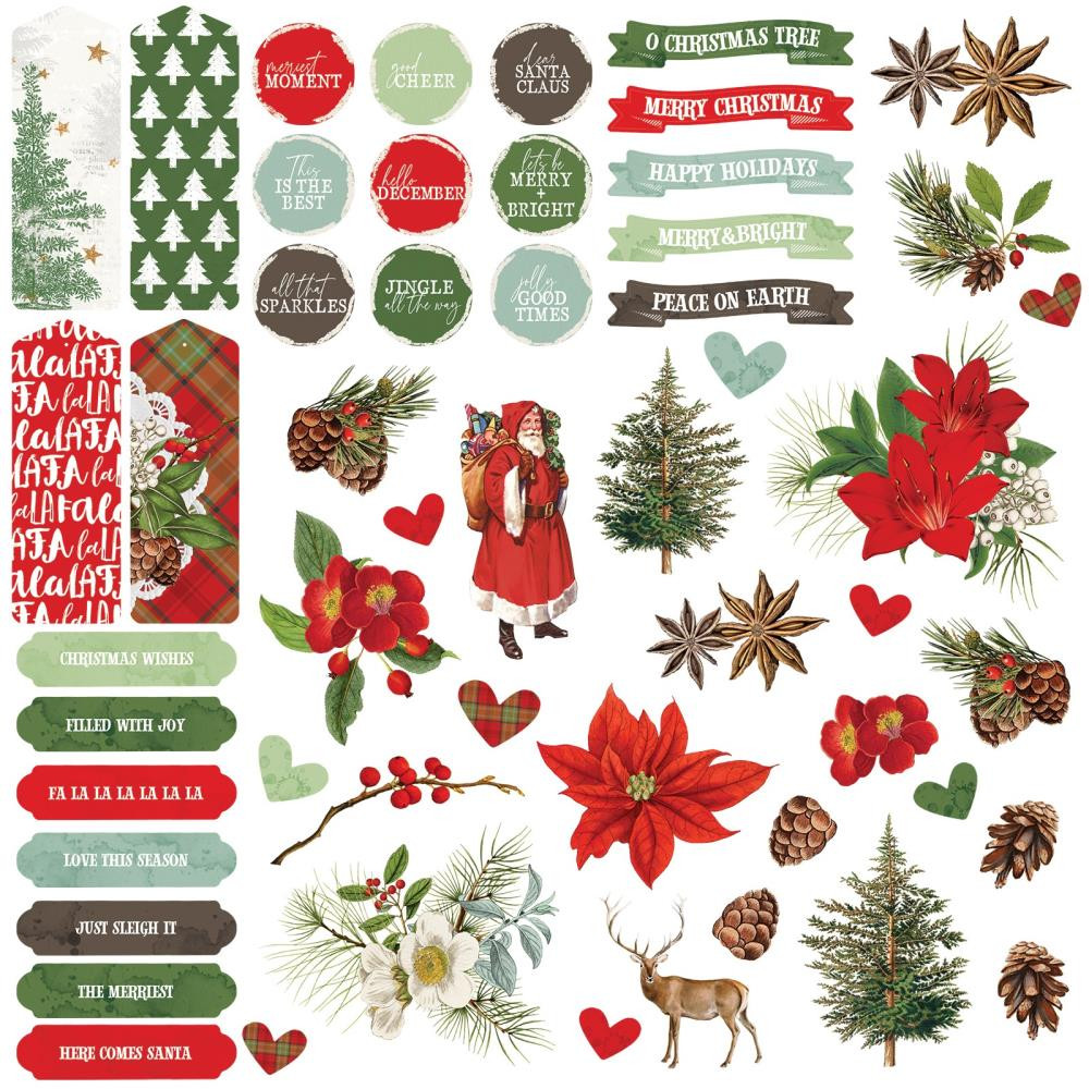 49 and Market- Evergreen Season- Chipboard Set