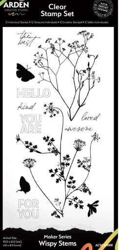 Arden Creative Studio Maker Series Wispy Stems 4 in x 8 in Clear Stamp Set