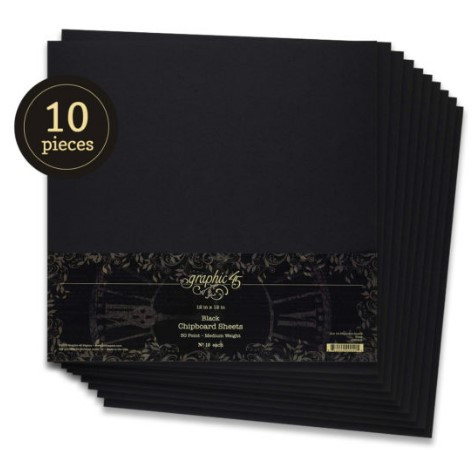 Graphic 45- 12x12 Chipboard Sheets- Black