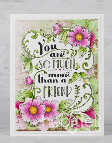 Bundle- Heartfelt Creations Friend Floral Sentiments Stamp & Die Set