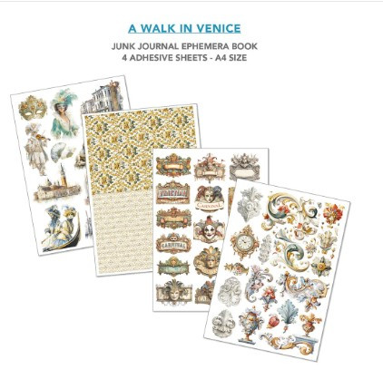 Ciao Bella View A Walk in Venice Junk Journal & Ephemera Book A4 32/Pkg