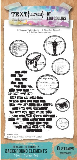 TEXT{ures} Beneath the Brambles Background Elements 4in x 8in Clear Stamp Set