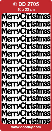 DOODEY DD2705 silver Merry Christmas Text Stickers Peel Outline