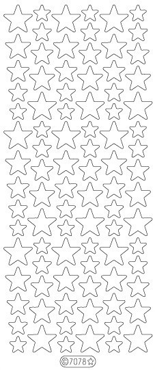 Starform GLITTER transparent SILVER N7078 STARS Stickers Peel Outline