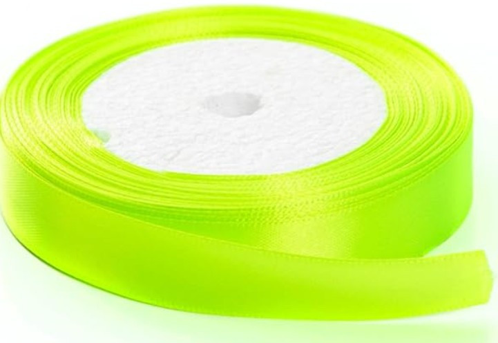 Satin Ribbon 2/5" NEON green 25-yards