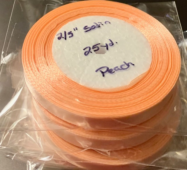25 yd Satin Ribbon 2/5" PEACH Approx. 25-yards