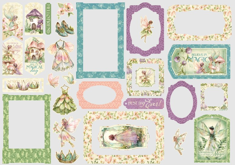 Graphic 45- Chipboard Tags & Frames- Fairy Boutique