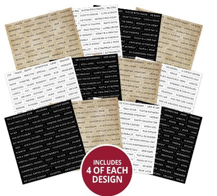 Hunkydory Crafts A5 Stickables Self-Adhesive Vintage Melody Stickables- Just My Type Sentiments