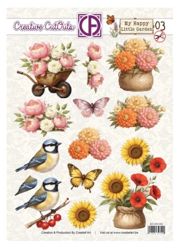 Creatief Art - 3D Die-Cut Sheet - My Happy Little Garden 03