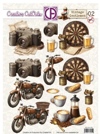 Creatief Art - 3D Die-Cut Sheet - Vintage Gentlemen 02