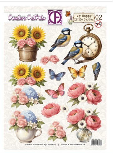 Creatief Art - 3D Die-Cut Sheet - My Happy Little Garden 02