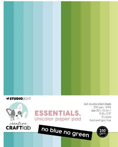 Studio Light Essentials Unicolor Paper Pads Blue Green 12 x 6