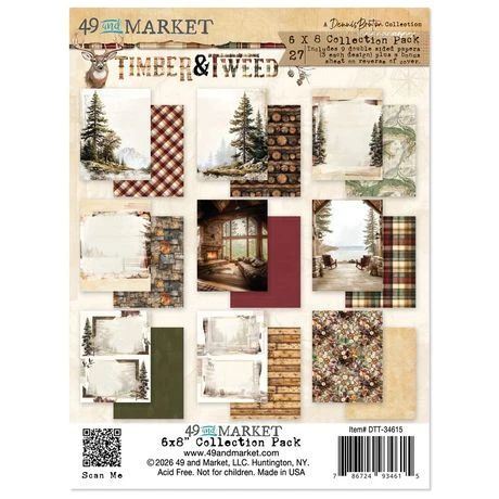 49 and Market Timber & Tweed Collection Pack 6"X8"