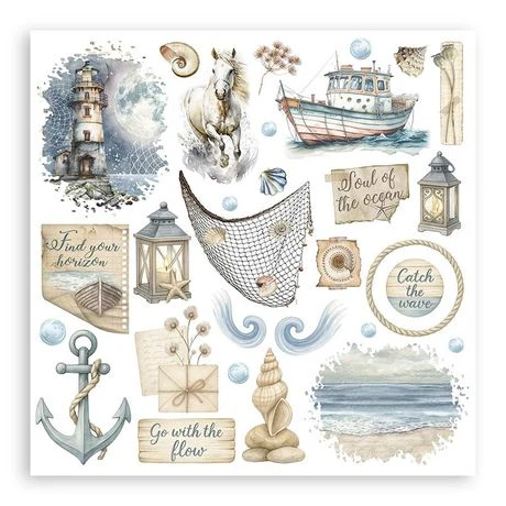 Stamperia Stamperia Silent Sea Rub-On 6.1"x6.1" 6/Pkg