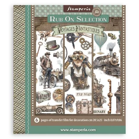 Stamperia Voyages Fantastiques Large Steampunk Rub-On - 6/Pkg