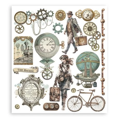 Stamperia Voyages Fantastiques Large Steampunk Rub-On - 6/Pkg