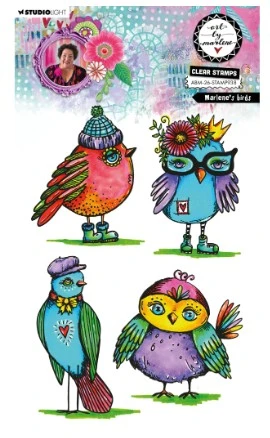Studio Light ABM Clear Stamp Marlene's Birds Art by Marlene 4 Pieces