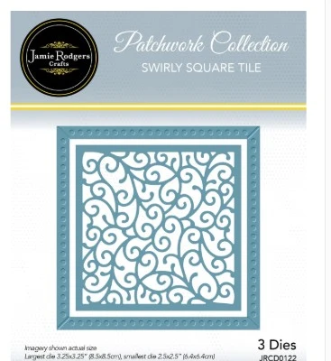 Jamie Rodgers Crafts Swirly Square Tile Die Set