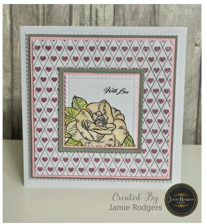 Jamie Rodgers Crafts - Mini Hearts 8" x 8" Stencil